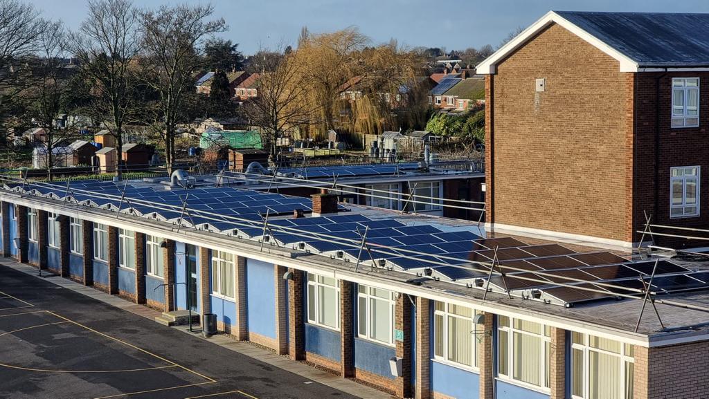 solar panels on school roof